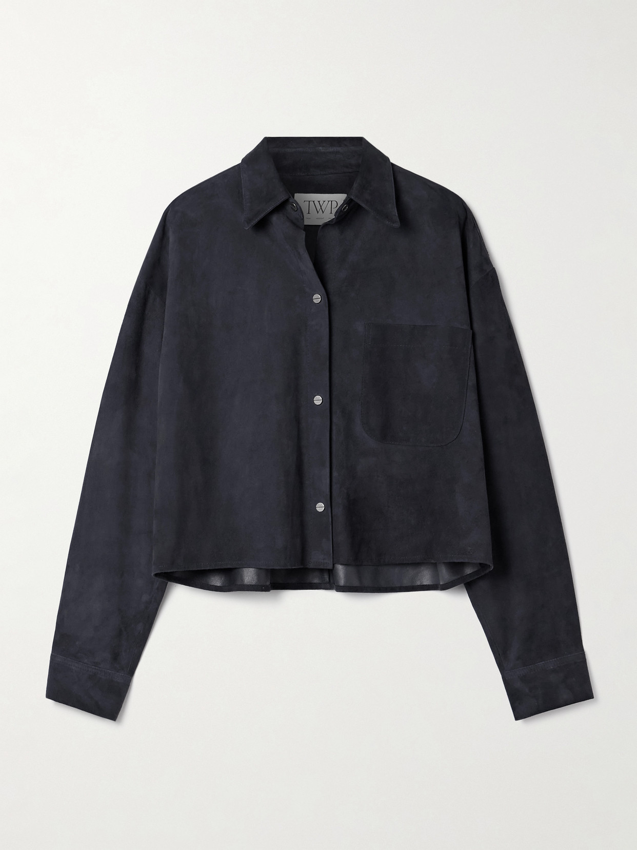 Twp Little Big Joe Suede Snap-up Shirt In Blue