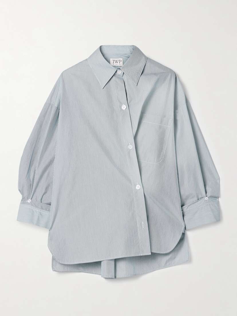 TWP New Earl Asymmetric Striped Cotton-poplin Shirt