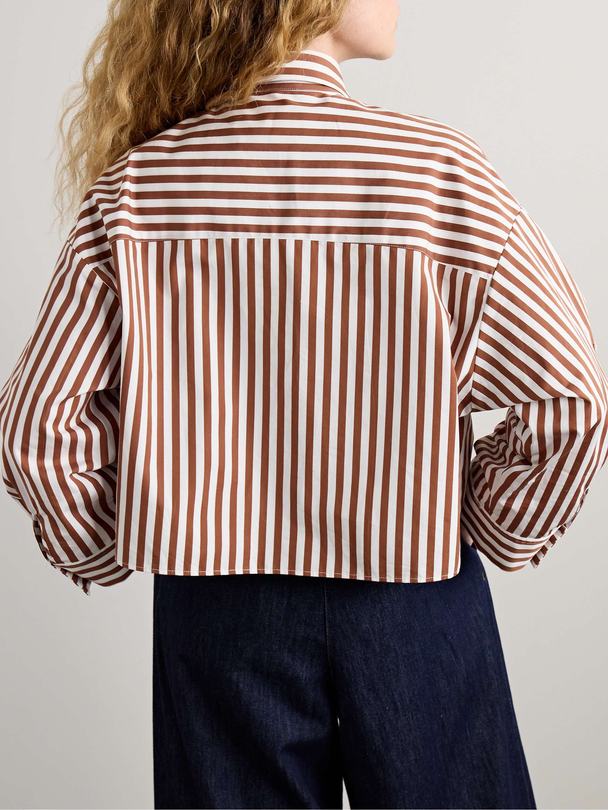 TWP Next Ex cropped striped cotton-poplin shirt | NET-A-PORTER