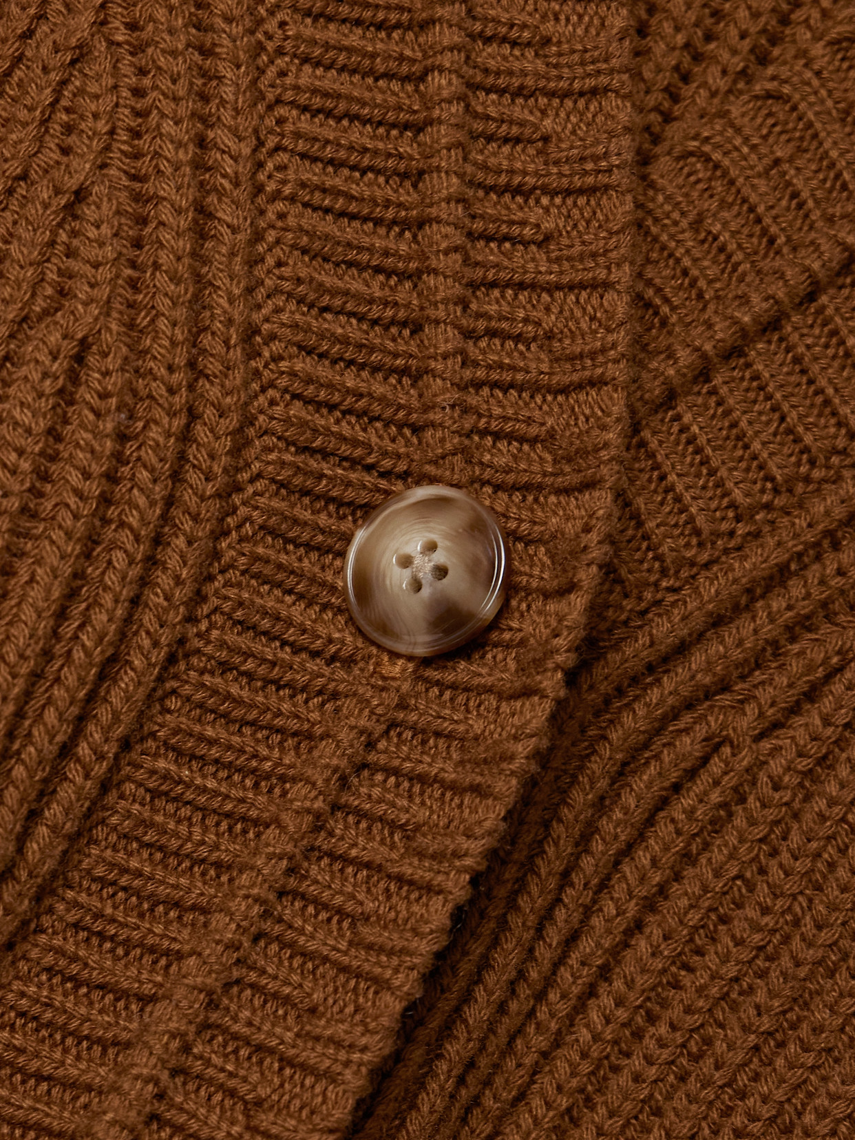 Twp Ribbed Cashmere Cardigan In Brown
