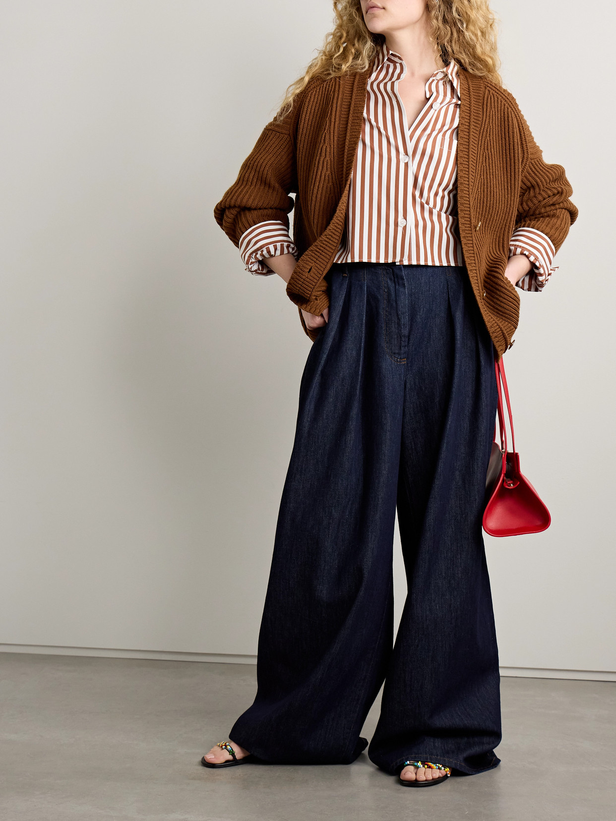 Twp Ribbed Cashmere Cardigan In Brown