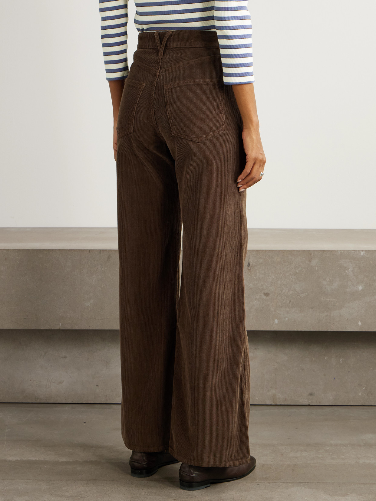 Veronica Beard Taylor Cotton-corduroy Wide-leg Pants In Brown