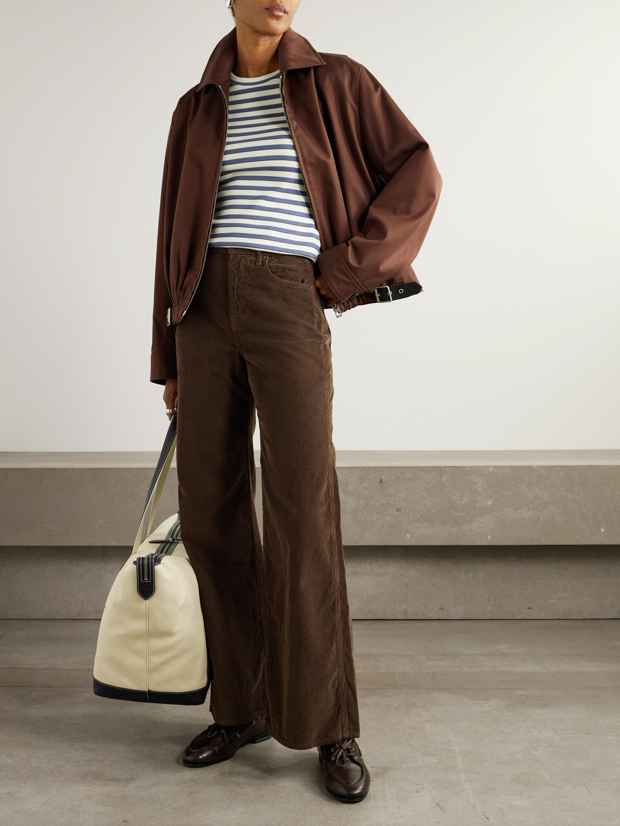 Veronica Beard Taylor Cotton-corduroy Wide-leg Pants In Brown