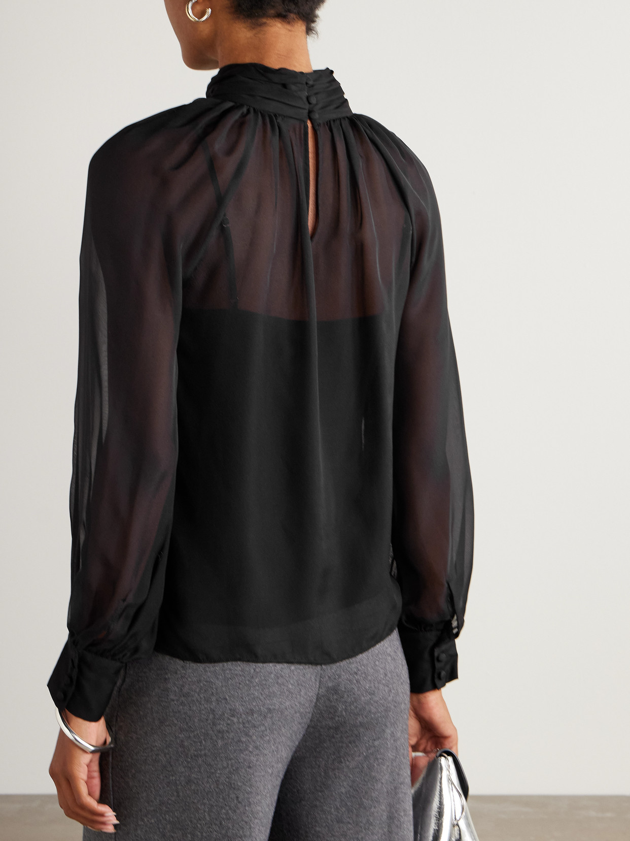 Alyssa Silk-Chiffon Blouse