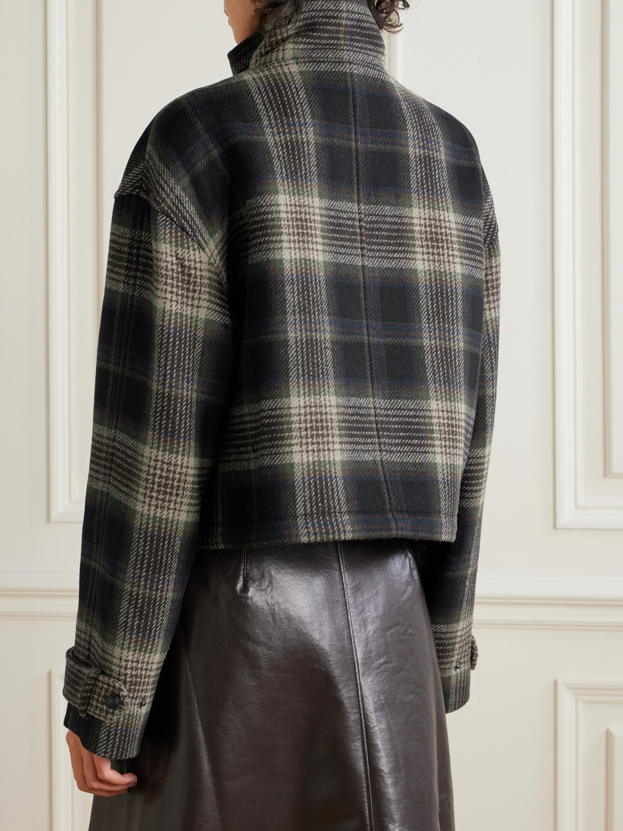 Veronica Beard Bateman Checked Wool-blend Jacket In Black
