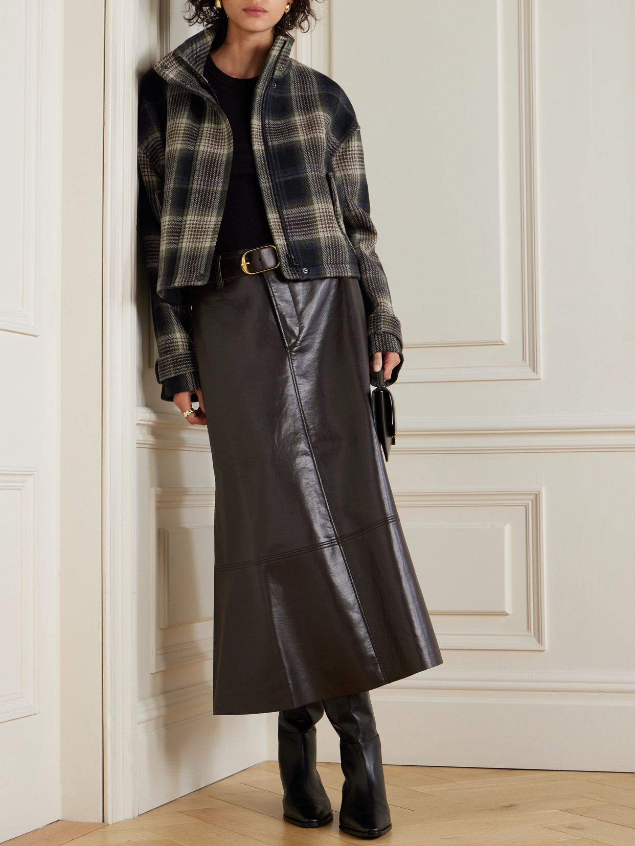 Veronica Beard Bateman Checked Wool-blend Jacket In Black