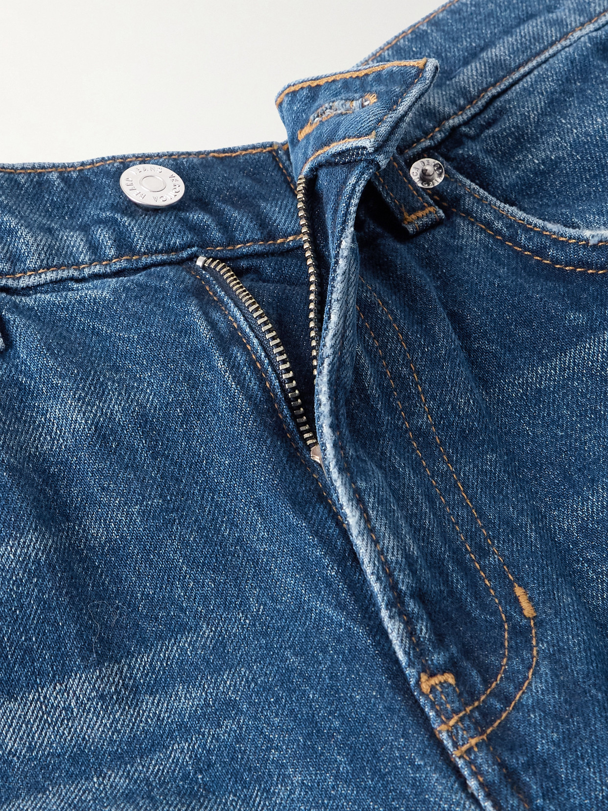 Dylan Distressed High-Rise Straight-Leg Jeans