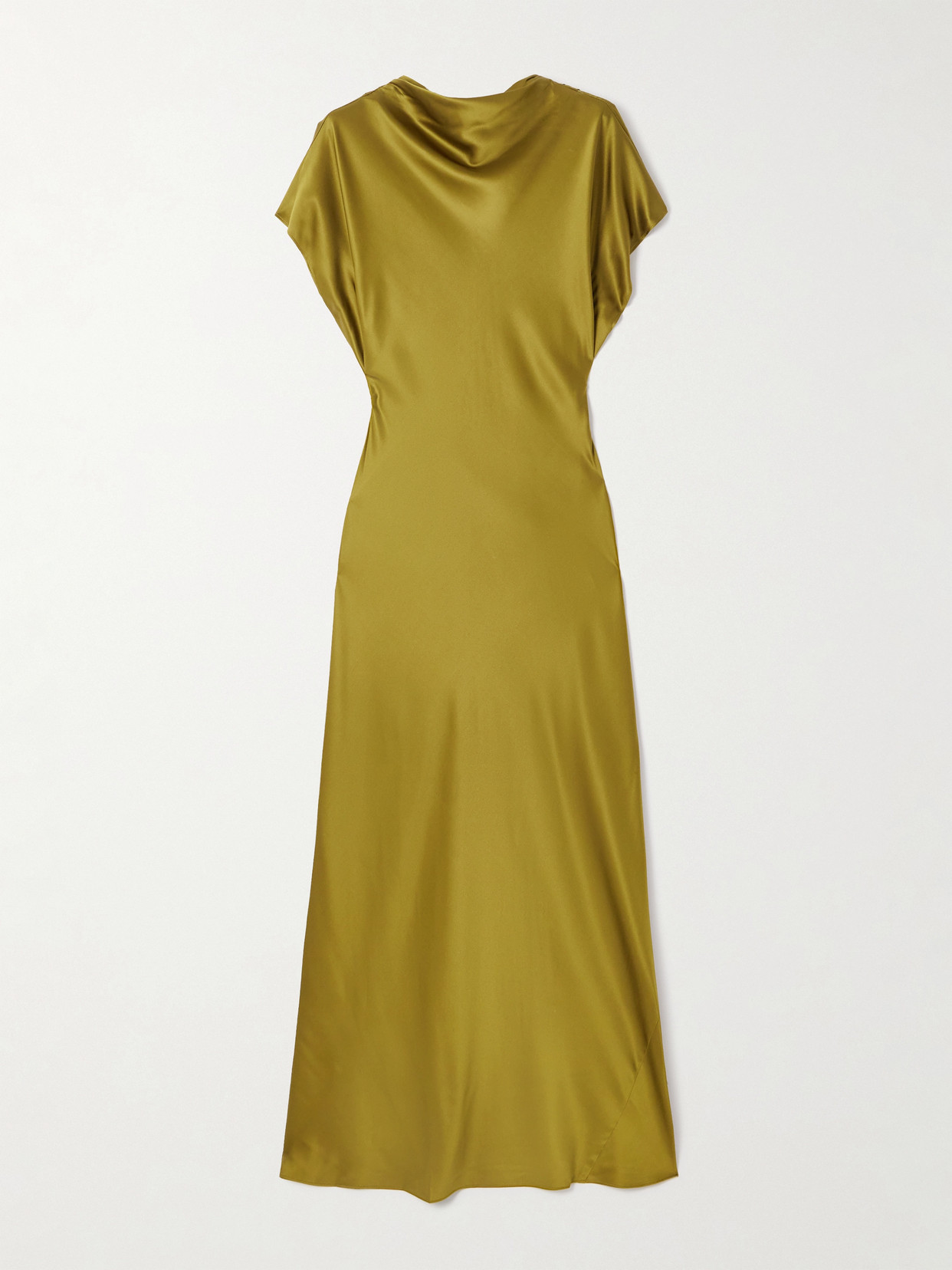 Veronica Beard Redgrave Silk-blend Satin Maxi Dress In Green
