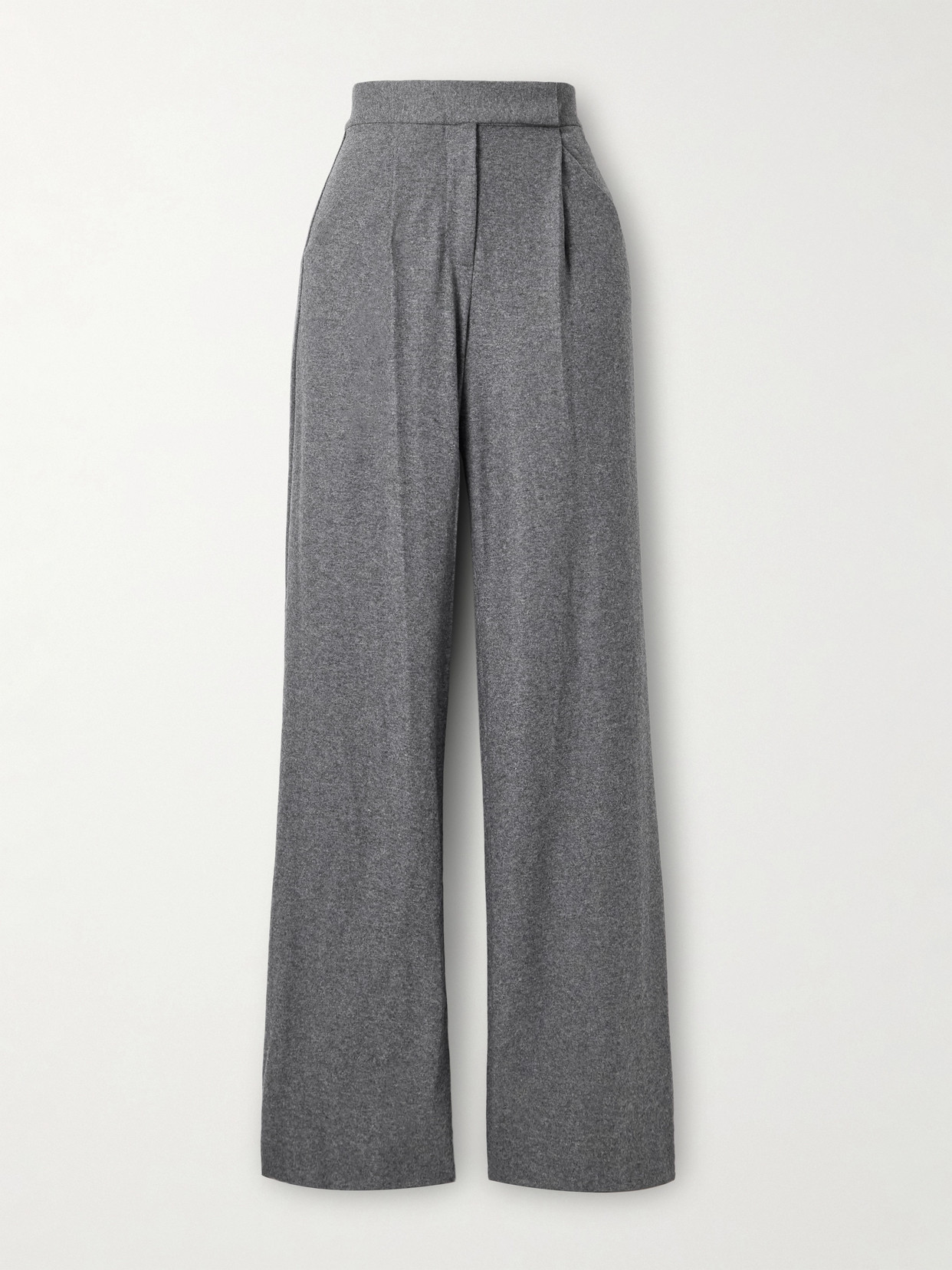 Veronica Beard Marbeau Pleated Woven Straight-leg Pants In Gray