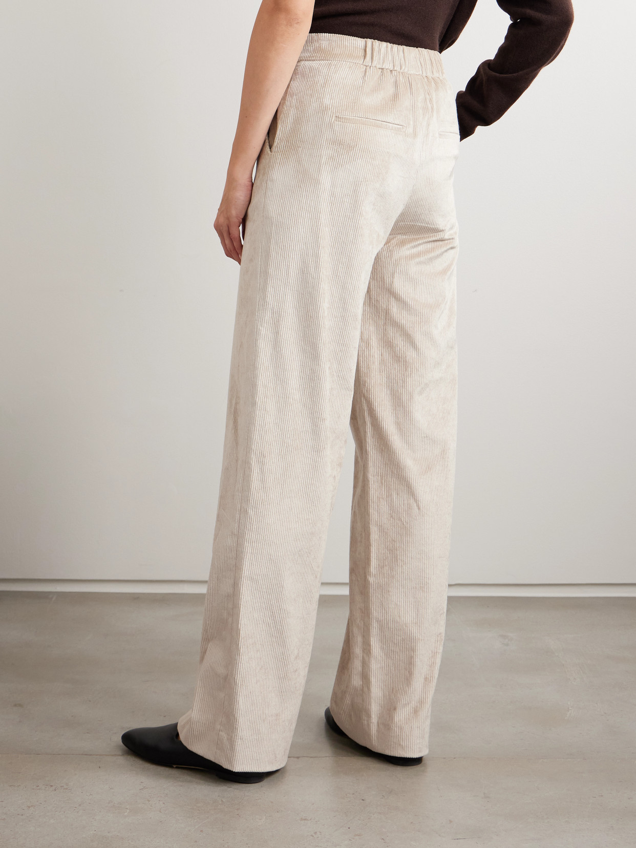 Veronica Beard Grigore Cotton-blend Corduroy Wide-leg Pants In Neutral