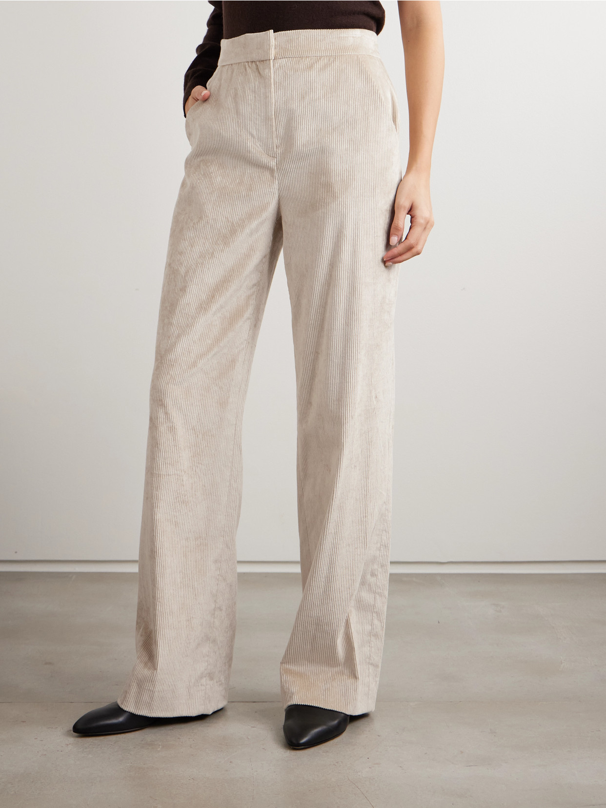 Veronica Beard Grigore Cotton-blend Corduroy Wide-leg Pants In Neutral