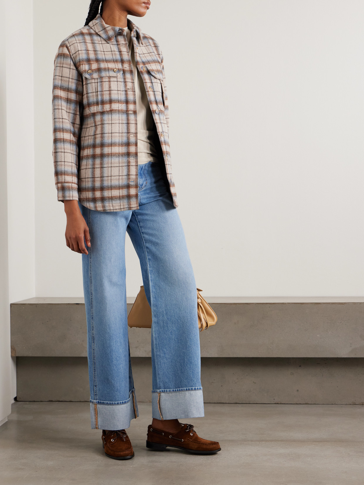 Veronica Beard Mikaela Belted Checked Flannel Jacket In Multi