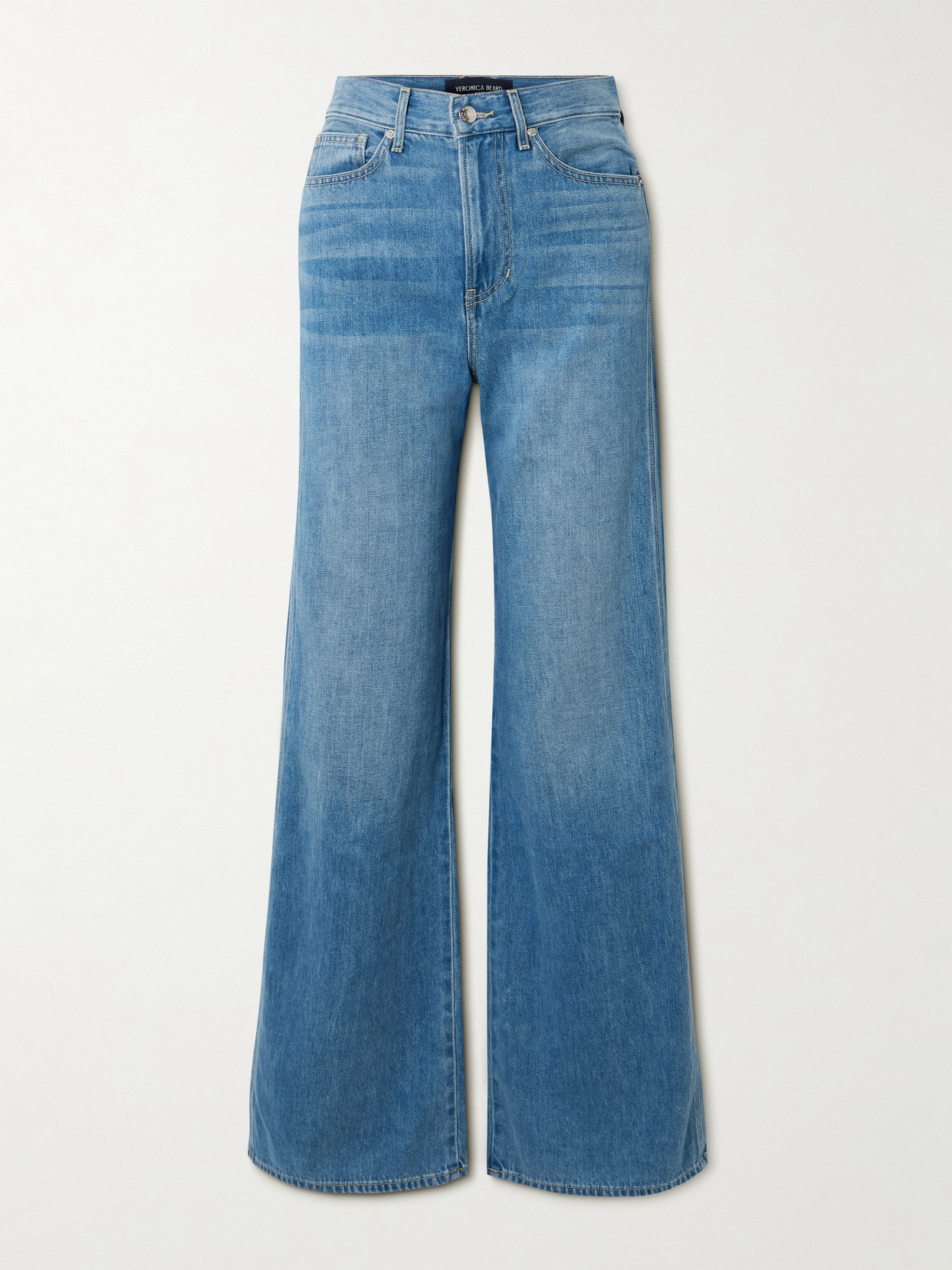 Veronica Beard Taylor High-rise Wide-leg Jeans In Blue