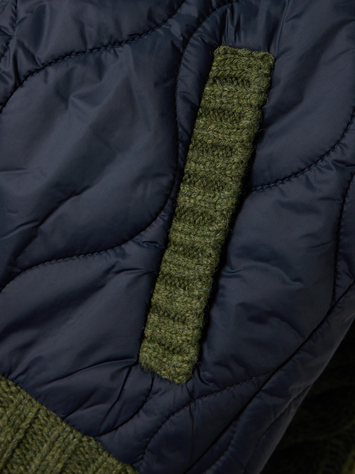 Veronica Beard Patra Cable-knit Wool-blend And Quilted Shell Jacket In Blue