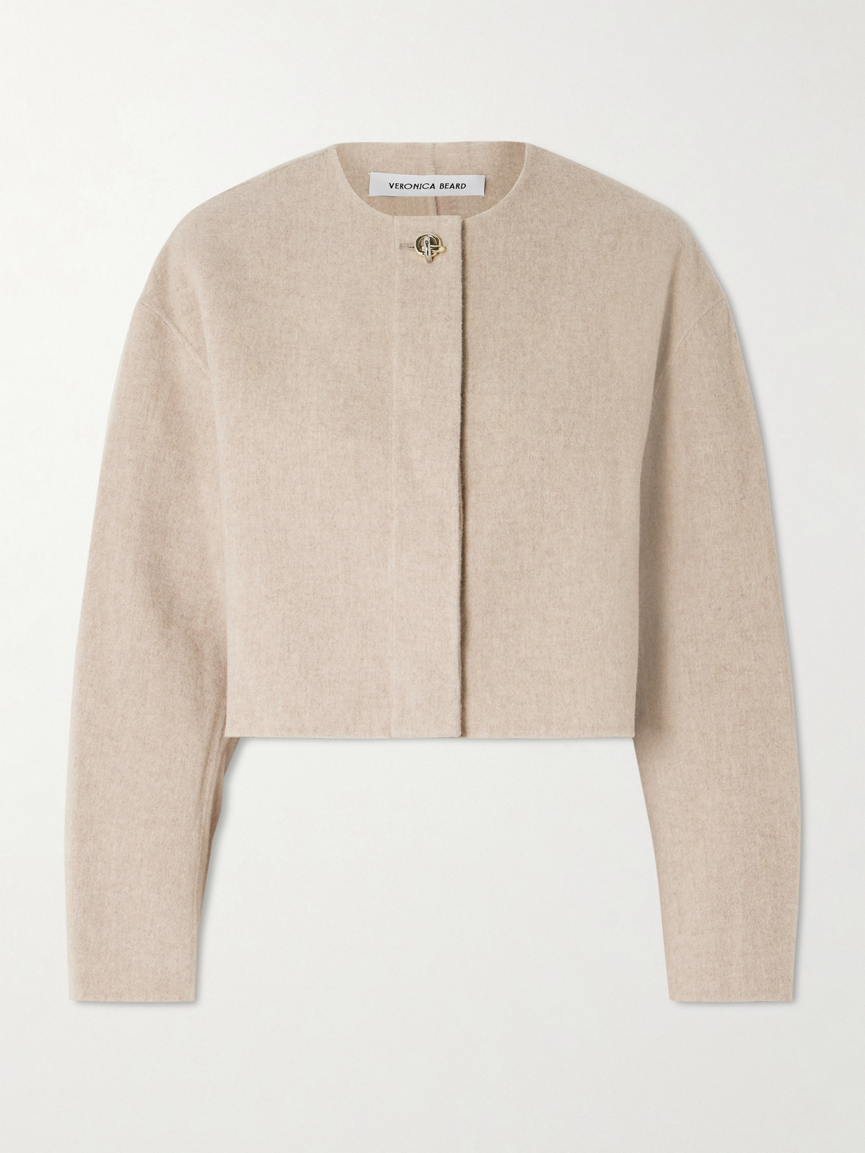 Veronica Beard Philips Cropped Wool-blend Jacket In Neutral