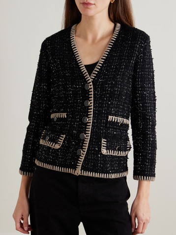 Veronica Beard Ceriani sequin-embellished tweed jacket