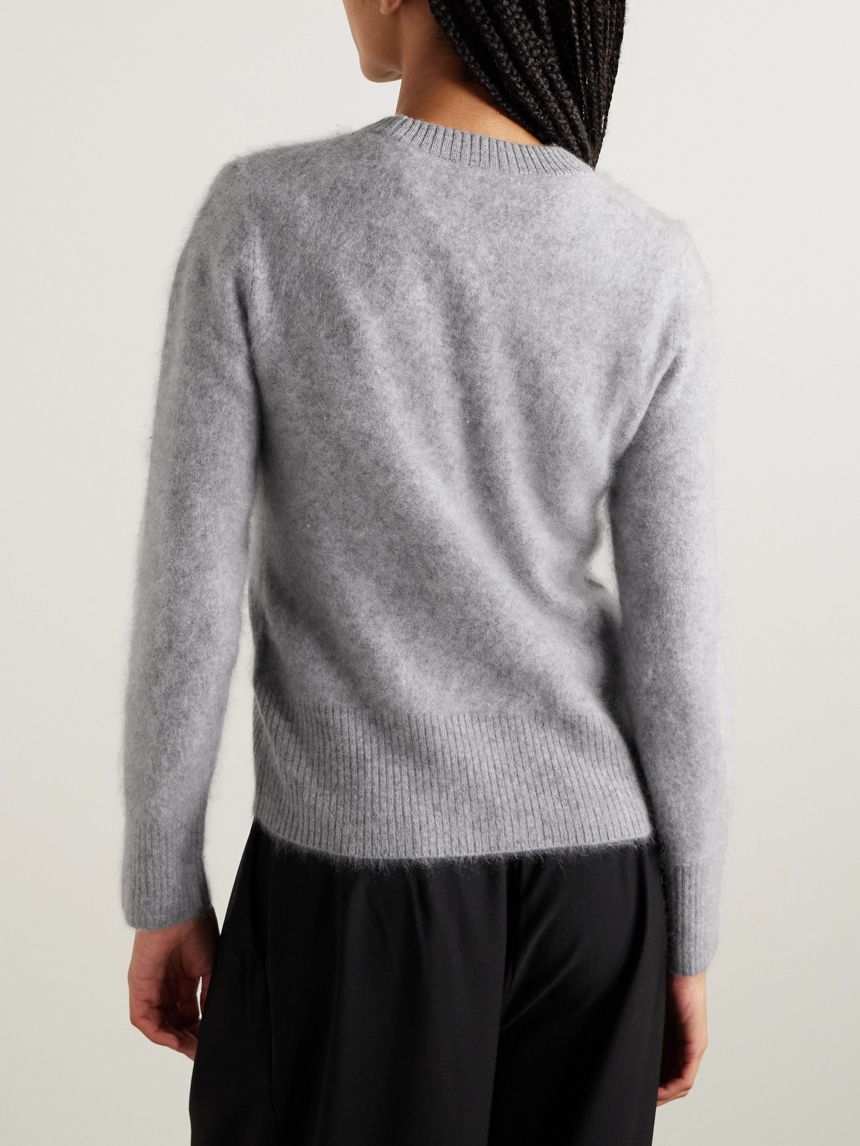 Veronica Beard Pippen Brushed-cashmere Sweater In Gray