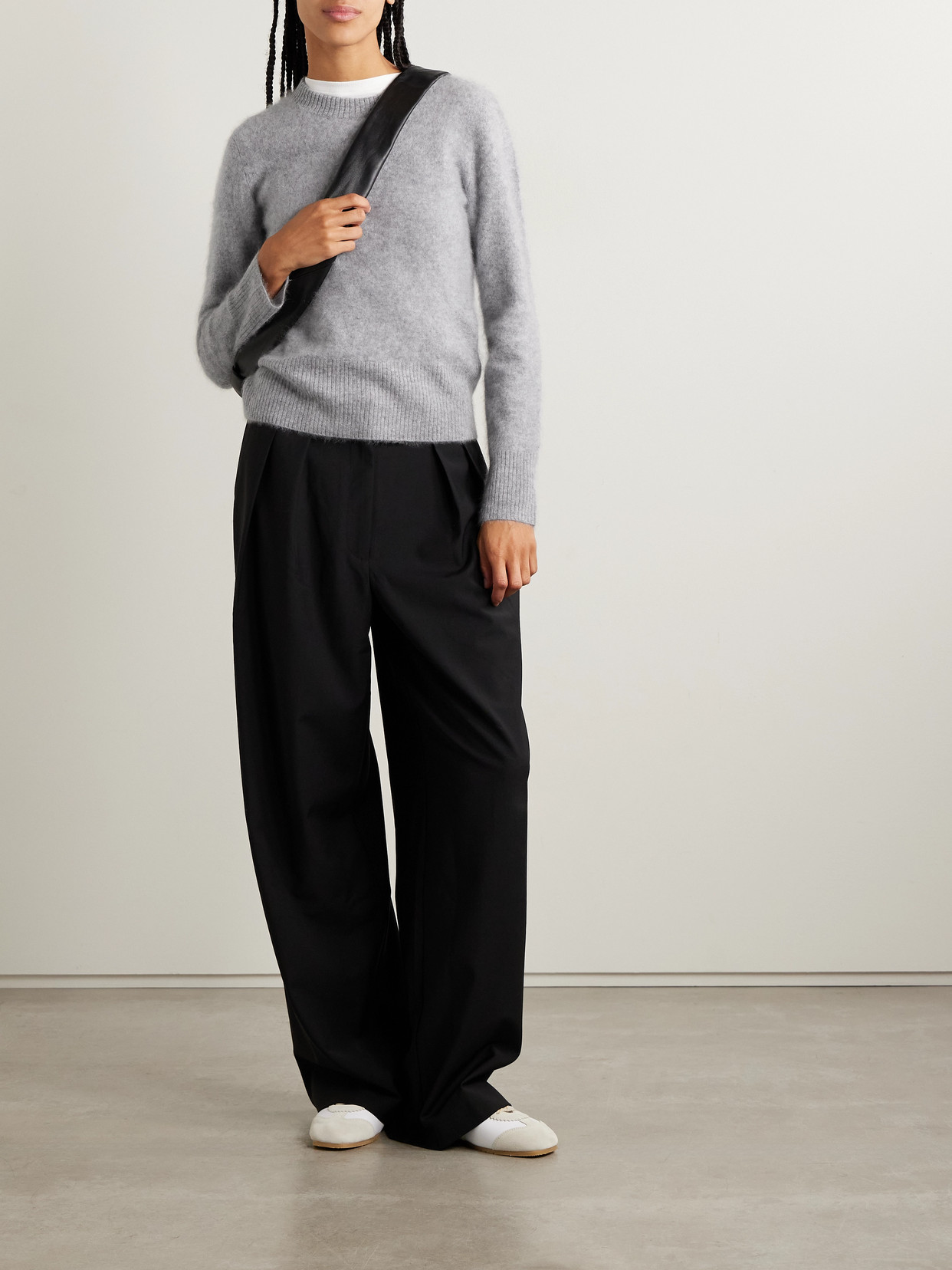 Veronica Beard Pippen Brushed-cashmere Sweater In Gray