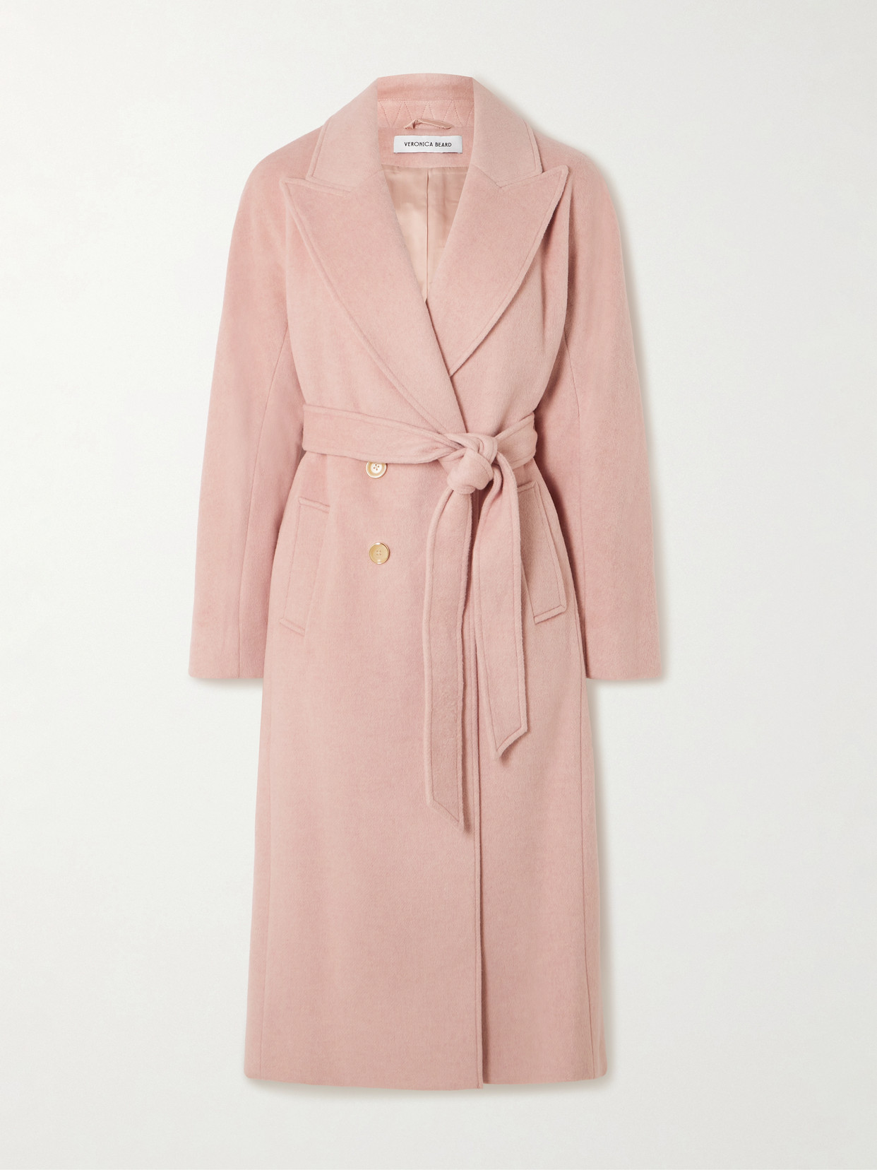 Veronica Beard Della Double-breasted Woven Coat In Pink