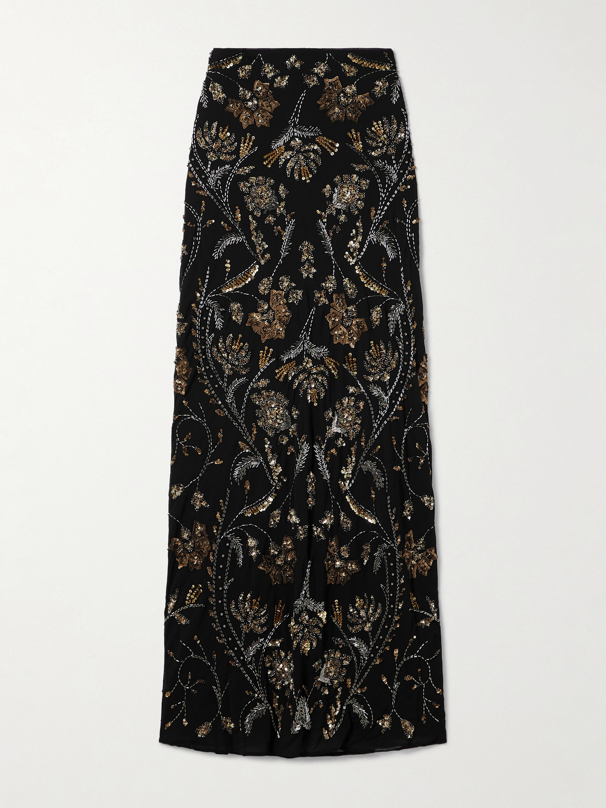 Veronica Beard Medina Embellished Crepe Maxi Skirt In Black