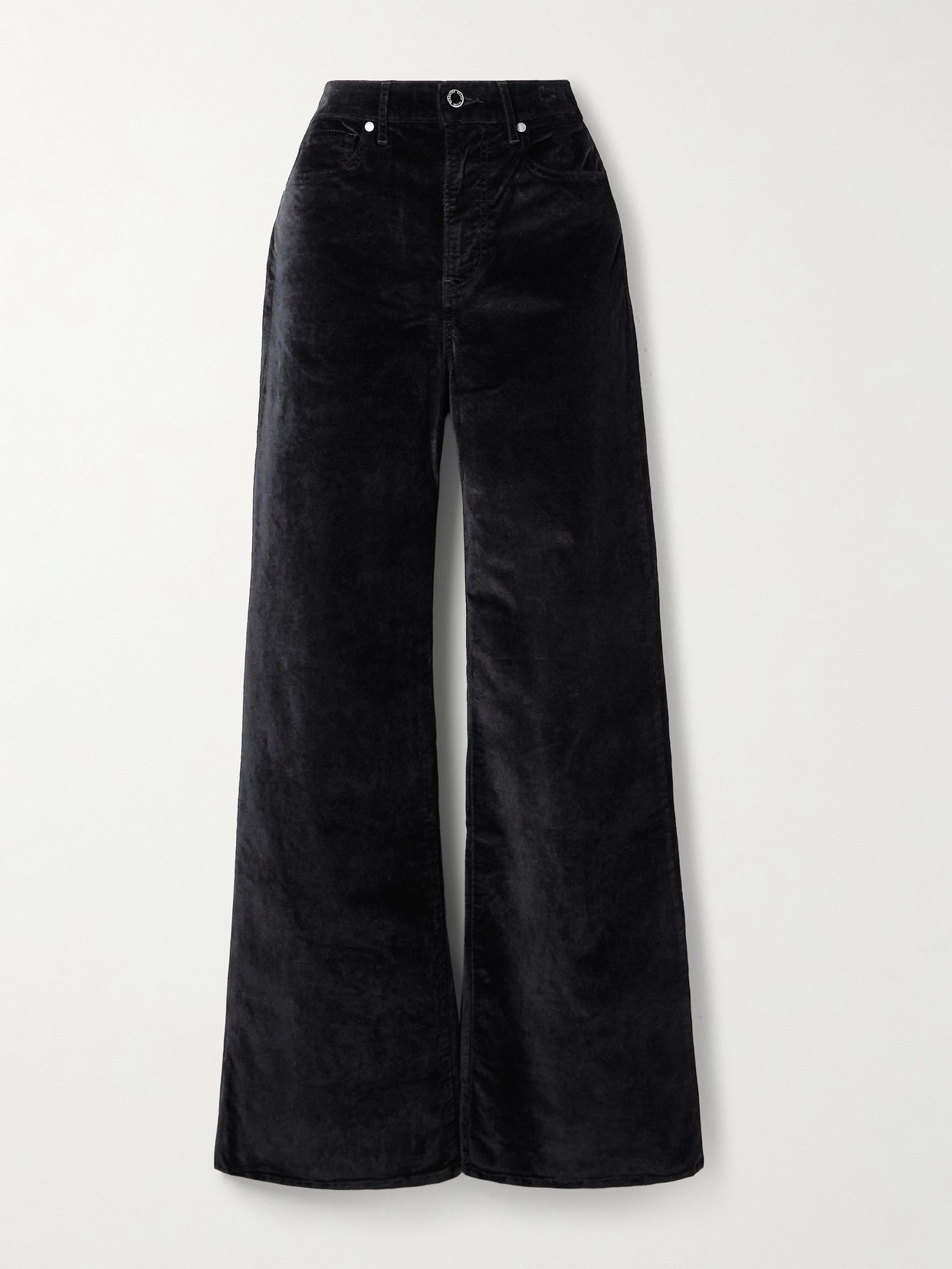 Veronica Beard Taylor Cotton-blend Velvet Wide-leg Pants In Black