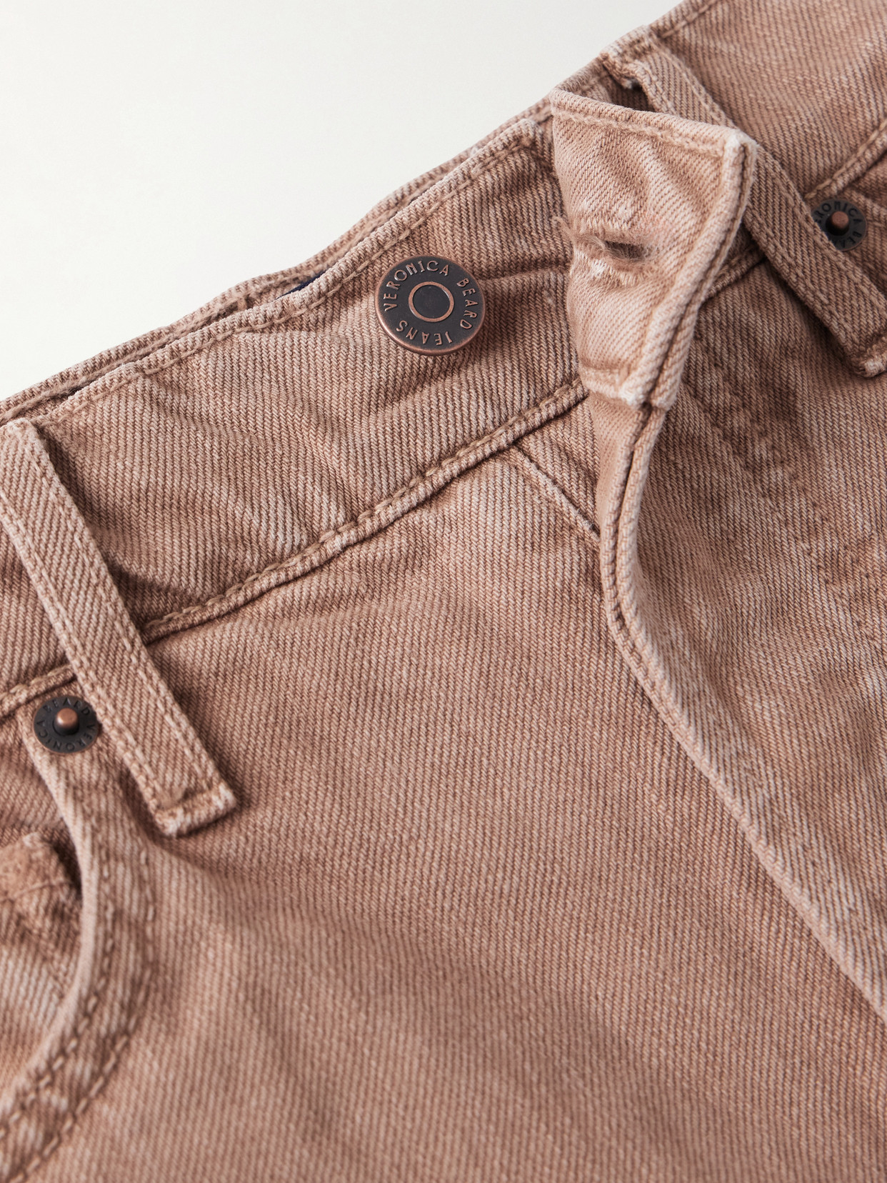 Veronica Beard Ryder Cropped High-rise Barrel-leg Jeans In Brown