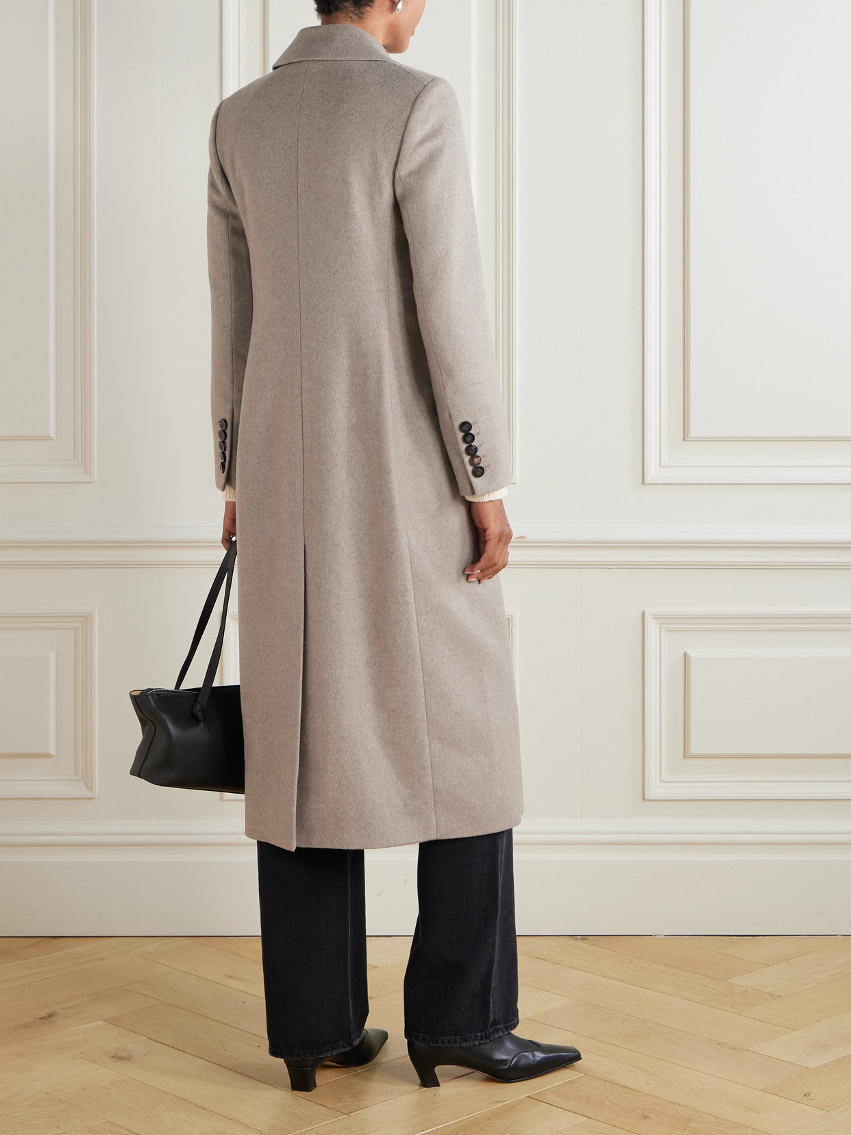 Veronica Beard Seth Dickey Double-breasted Wool And Cashmere-blend Trench Coat In Neutral