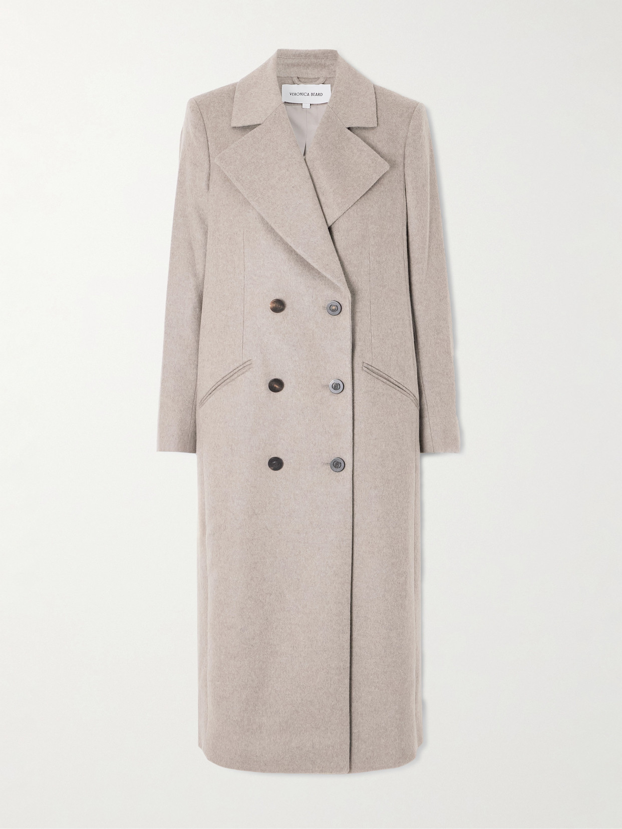 Veronica Beard Seth Dickey Double-breasted Wool And Cashmere-blend Trench Coat In Neutral