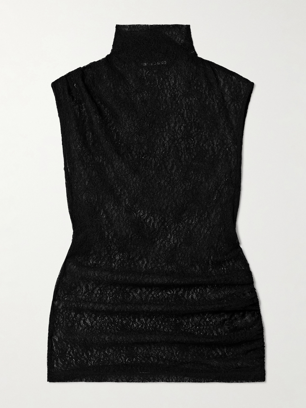 Veronica Beard Mylie Ruched Stretch-lace Turtleneck Top In Multi