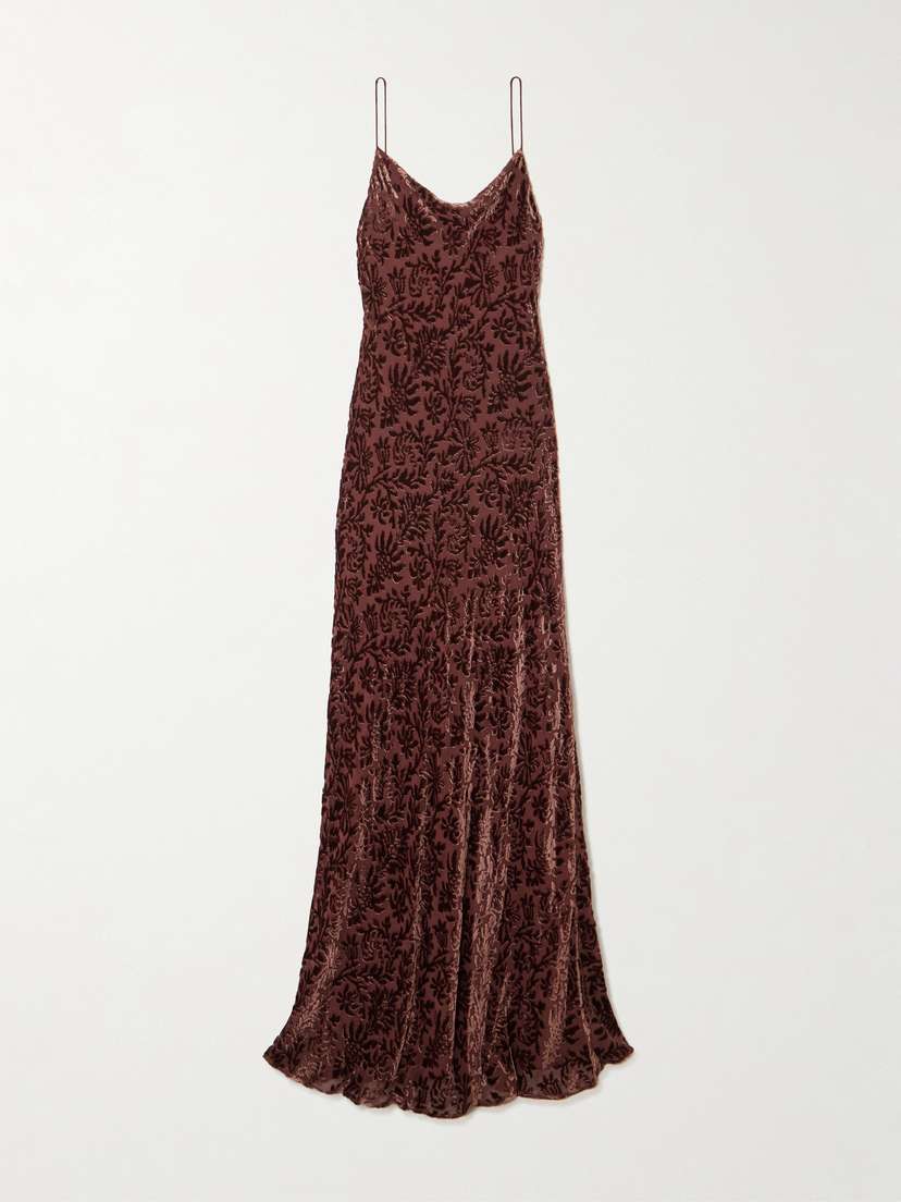 Veronica Beard Jolynn Devoré-velvet Maxi Dress