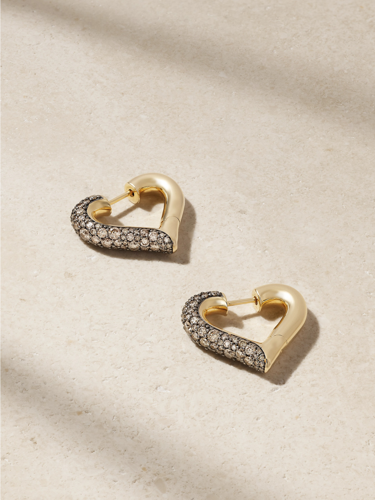 Lucy Delius Chubby Love Rhodium-plated Diamond Earrings In Gold