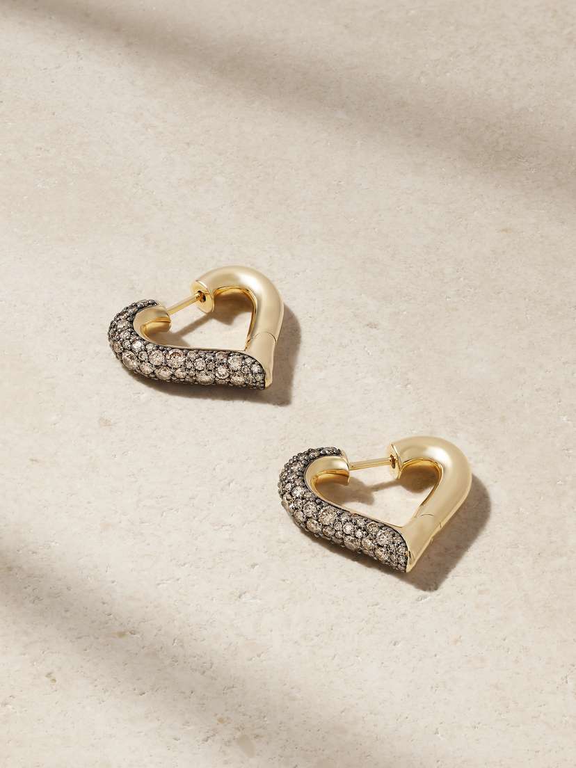 Lucy Delius Chubby Love Rhodium-plated Diamond Earrings