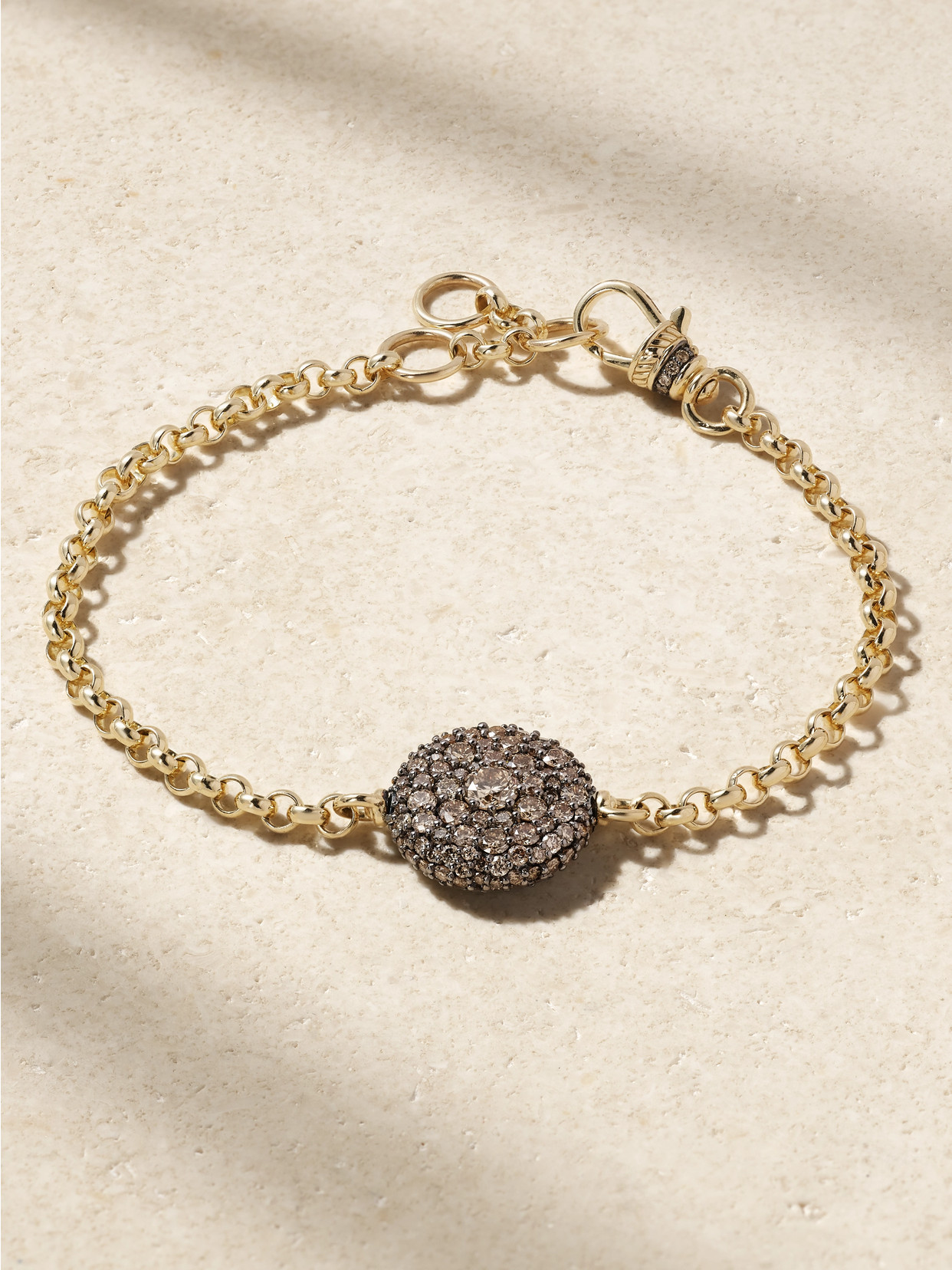 Lucy Delius Pocket Watch Rhodium-plated, 14-karat Gold And Diamond Bracelet