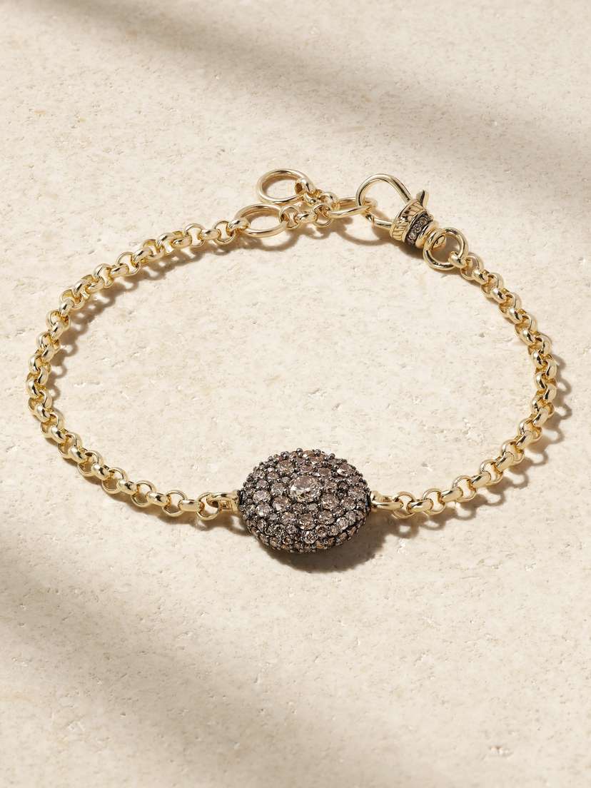 Lucy Delius Pocket Watch Rhodium-plated, 14-karat Gold And Diamond Bracelet