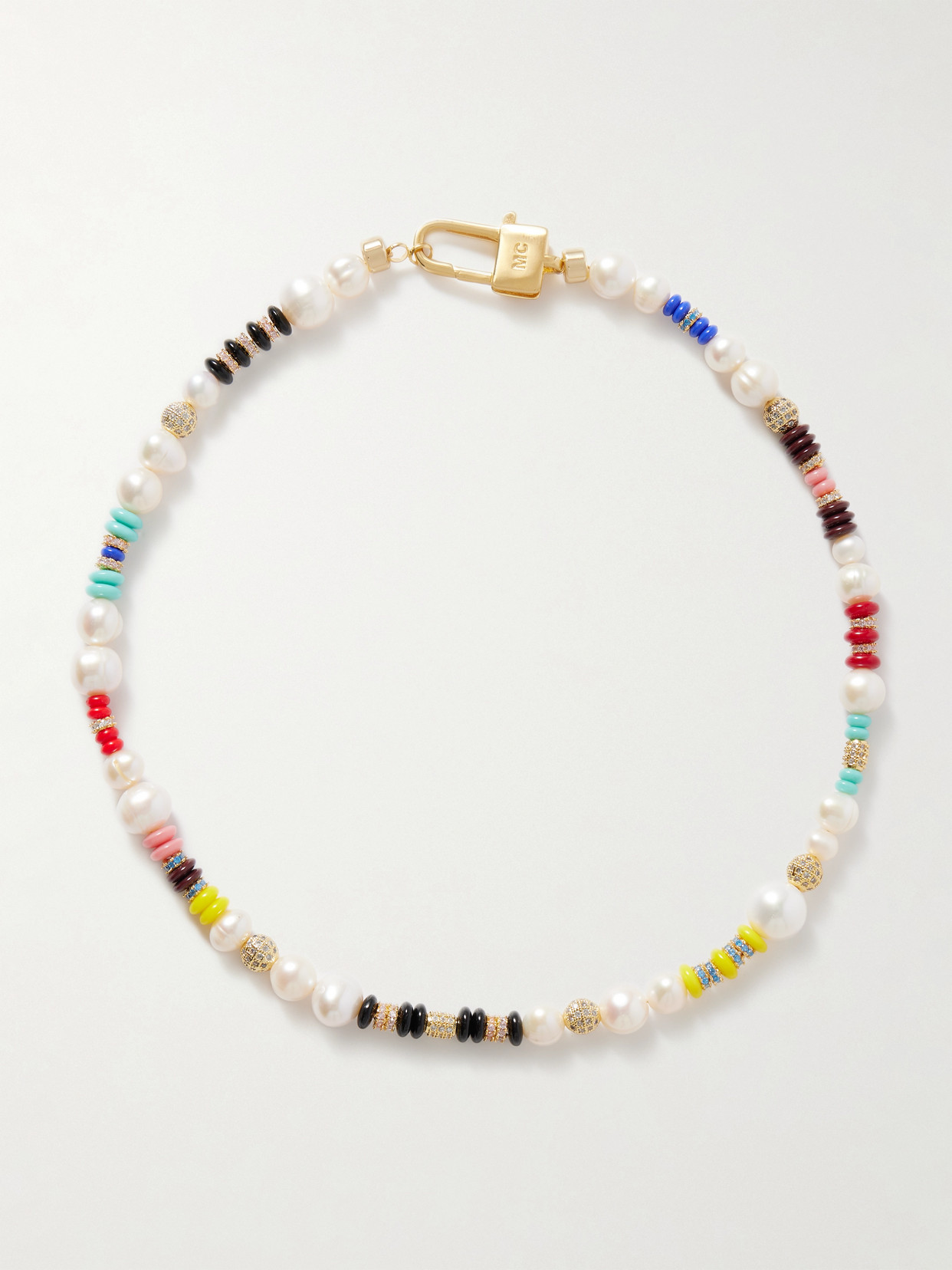 Martha Calvo Kenny Gold-plated, Enamel, Pearl And Crystal Necklace In Multi