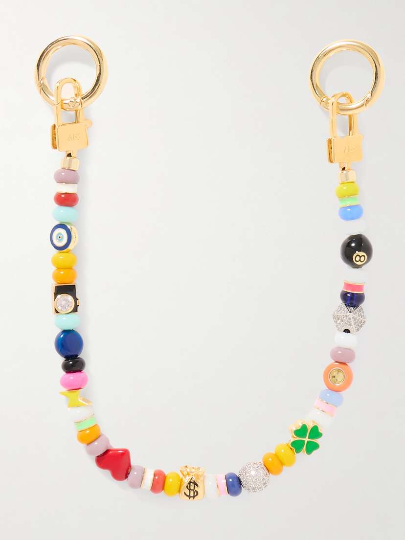 Martha Calvo Rhapsody Gold- And Silver-plated, Enamel And Crystal Bag Charm