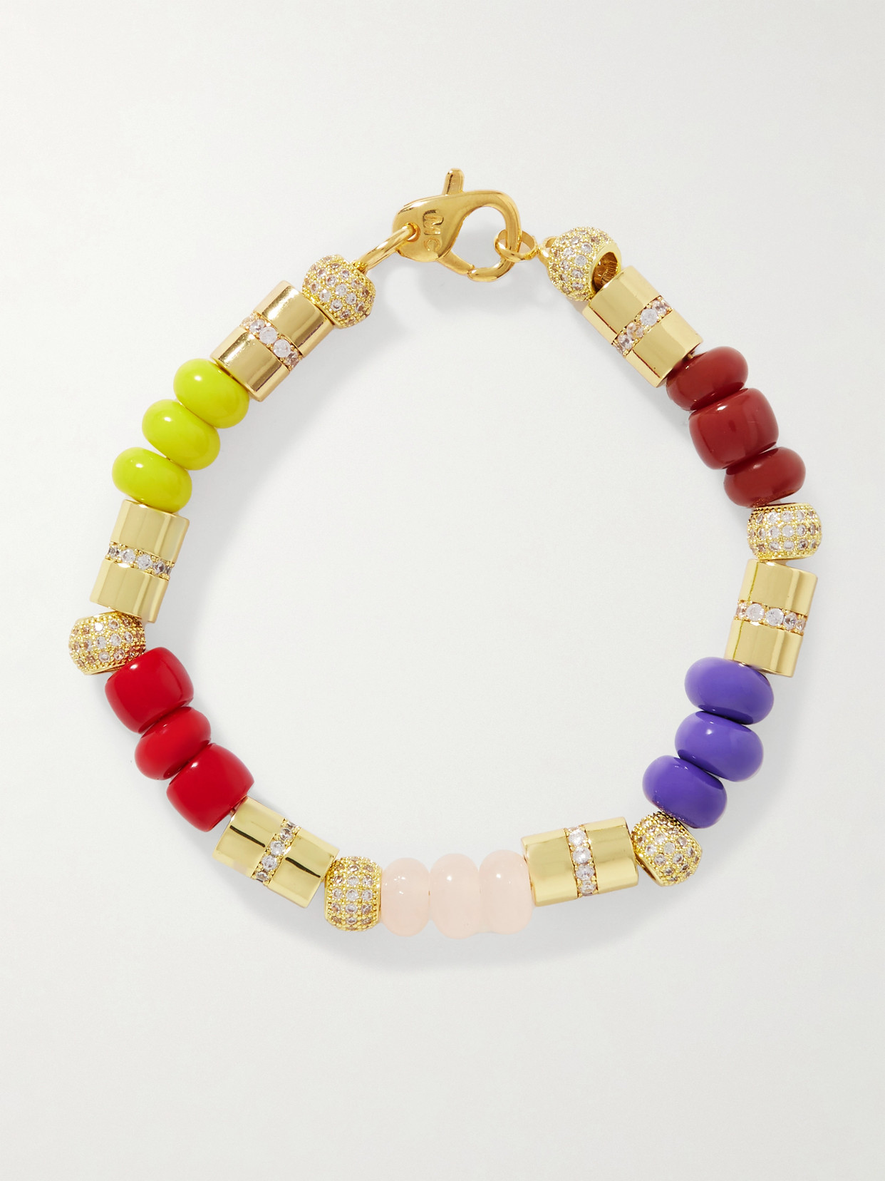 Martha Calvo Gold-plated, Glass And Crystal Bracelet In Multi