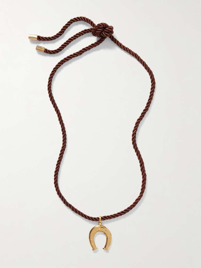 Martha Calvo Wish Me Luck Gold-plated And Silk Cord Necklace