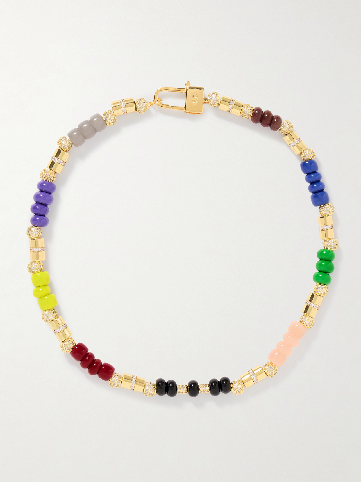Martha Calvo Colore Gold-plated, Enamel And Crystal Necklace In Multi