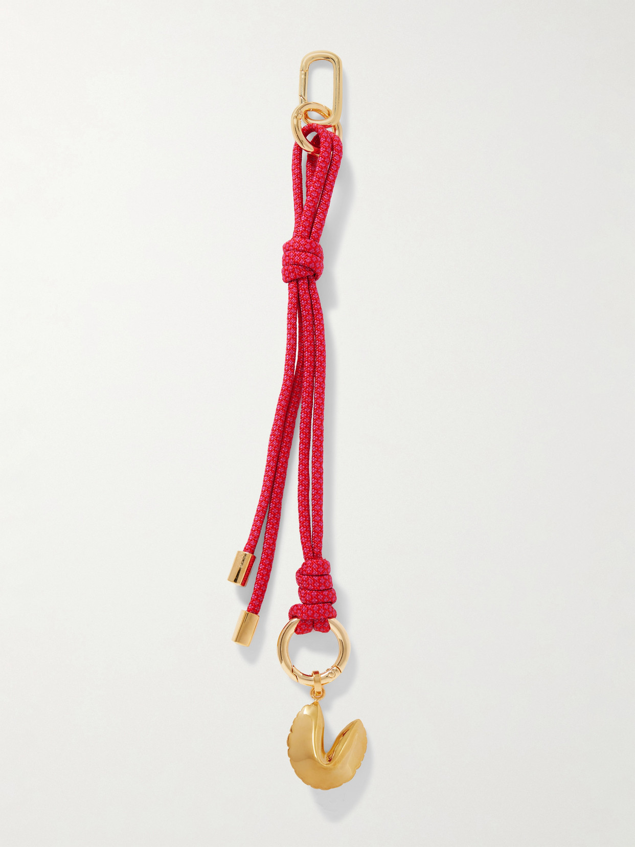 Martha Calvo Good Fortune Gold-plated And Cord Bag Charm In Red