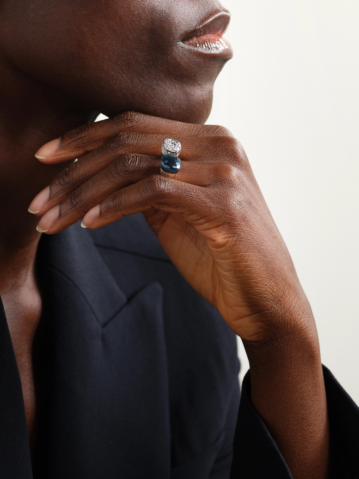 Pomellato Nudo 18-karat Rose And White Gold, Topaz And Diamond Ring In Gold