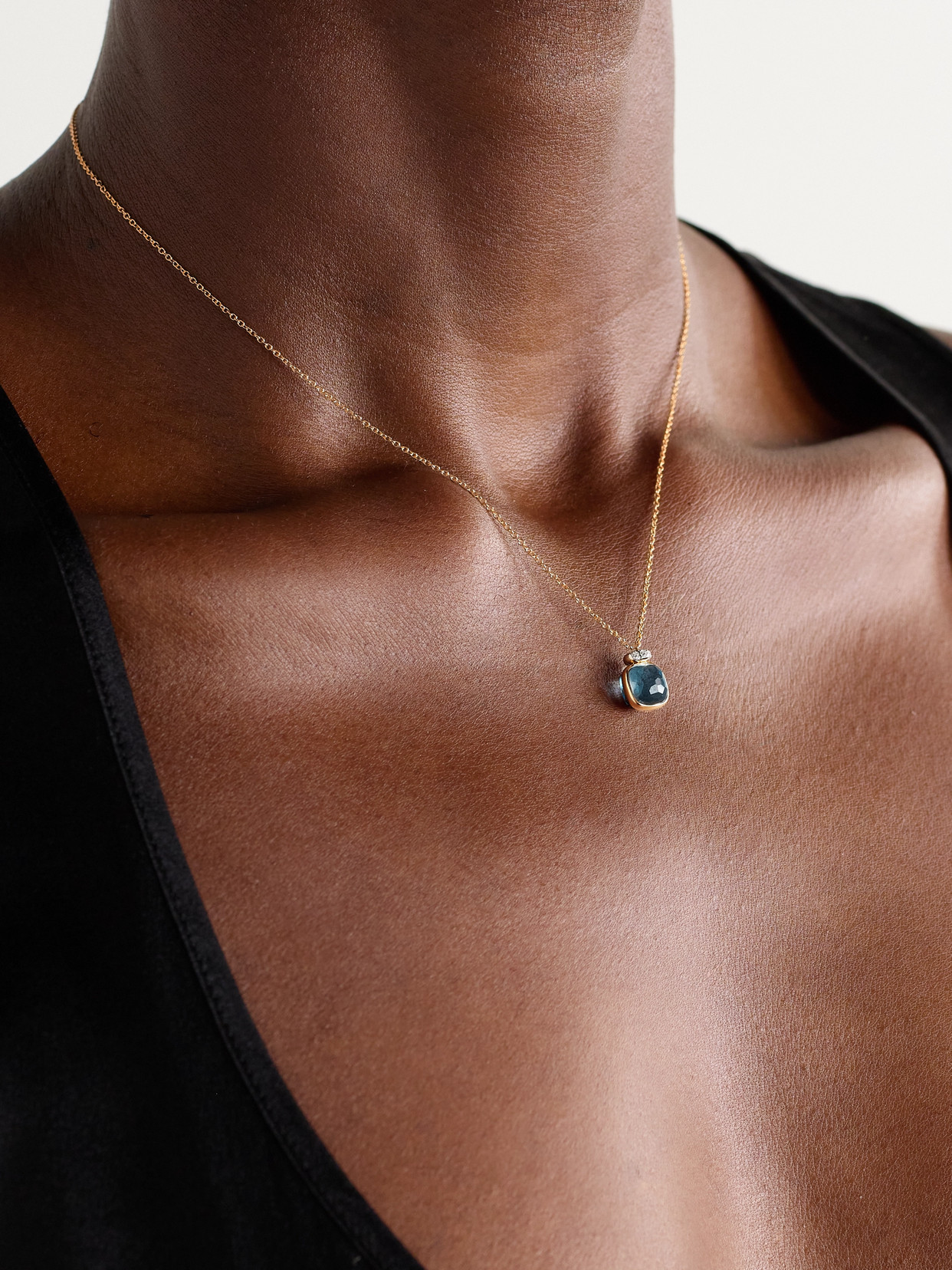 Pomellato Nudo 18-karat Rose And White Gold, Topaz And Diamond Necklace In Gold