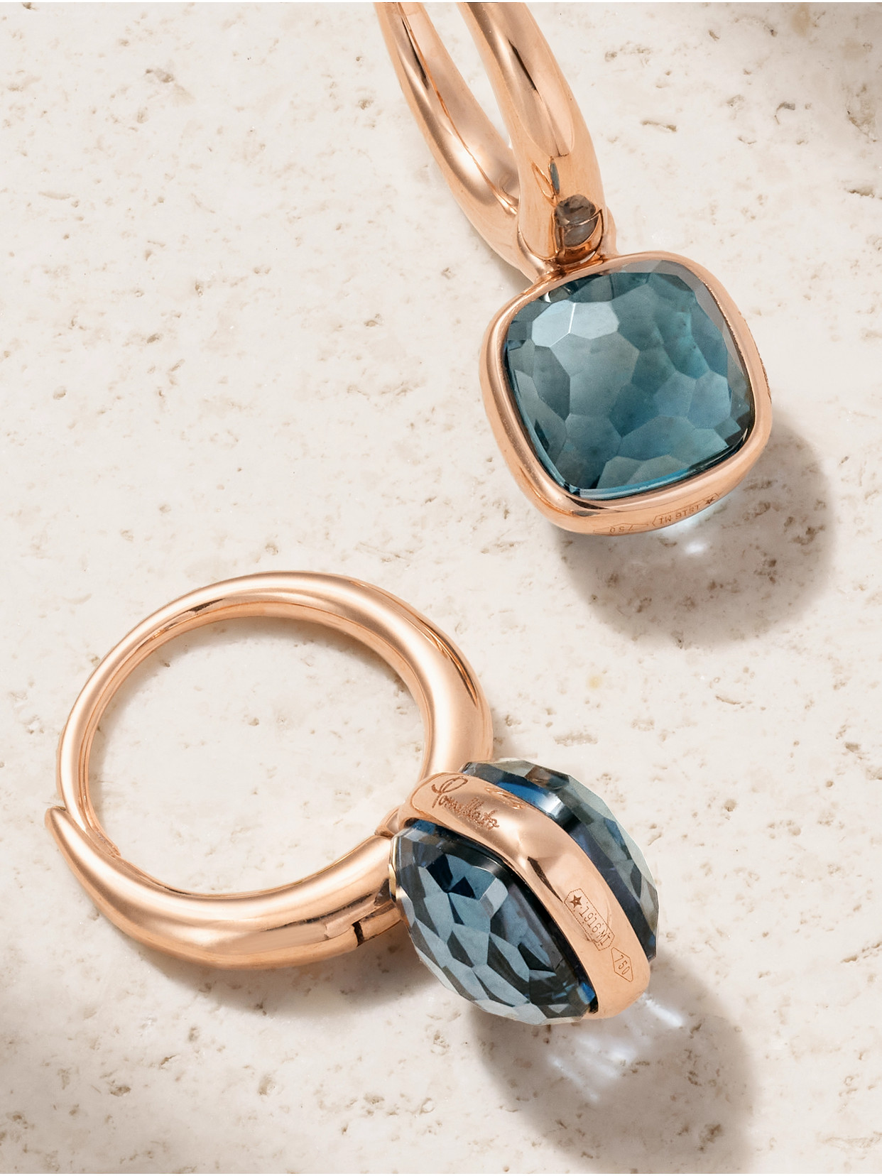Pomellato Nudo 18-karat Rose Gold Topaz Earrings In Gold