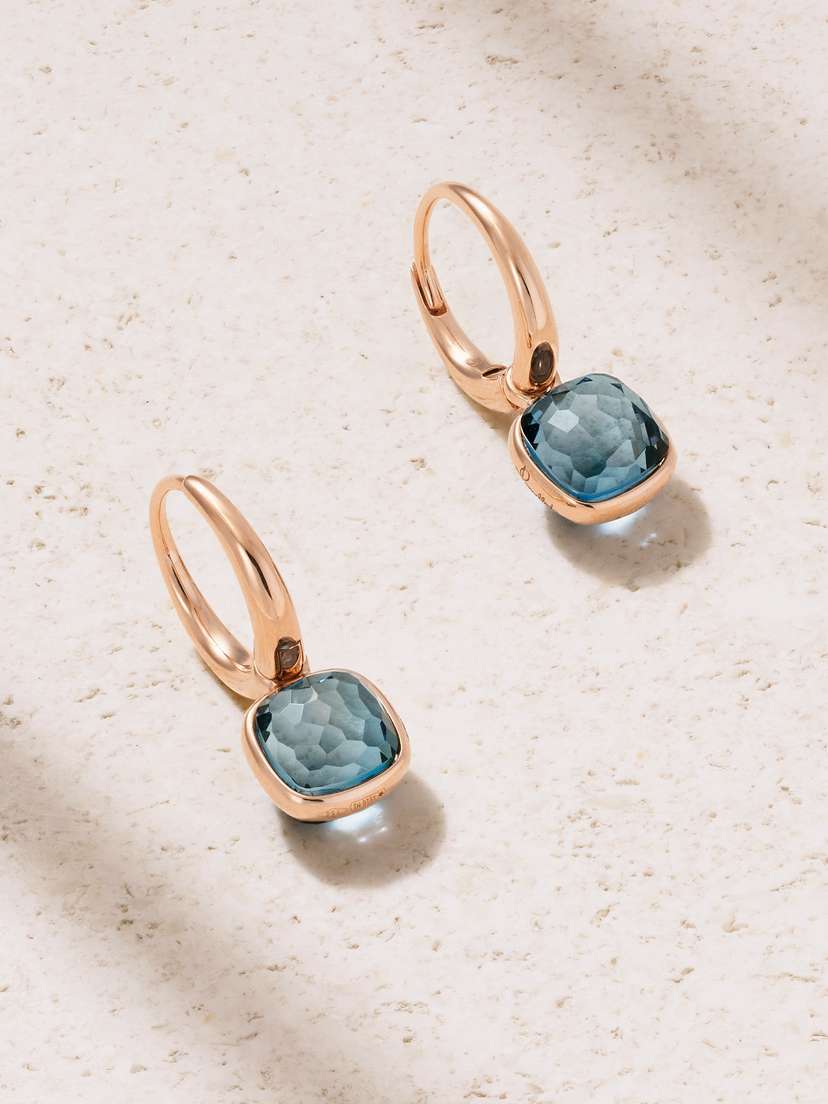 Pomellato Nudo 18-karat Rose Gold Topaz Earrings