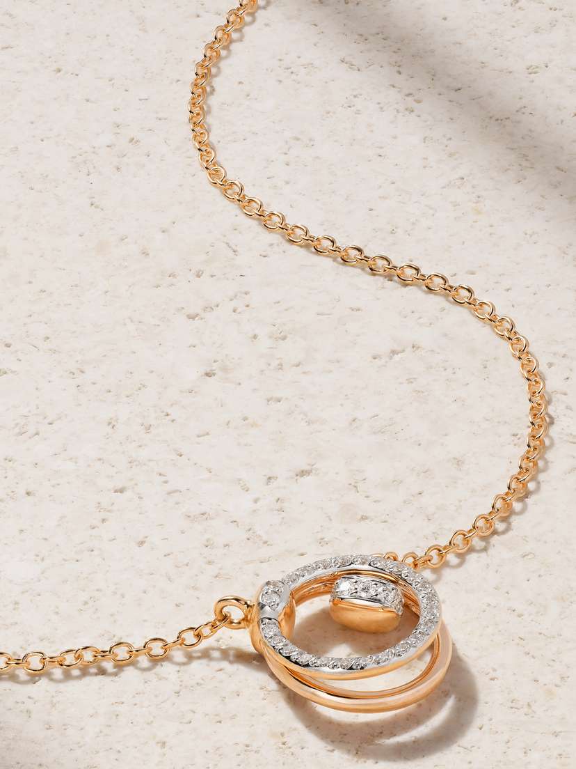 Pomellato Together Rhodium-plated 18-karat Rose Gold Diamond Necklace