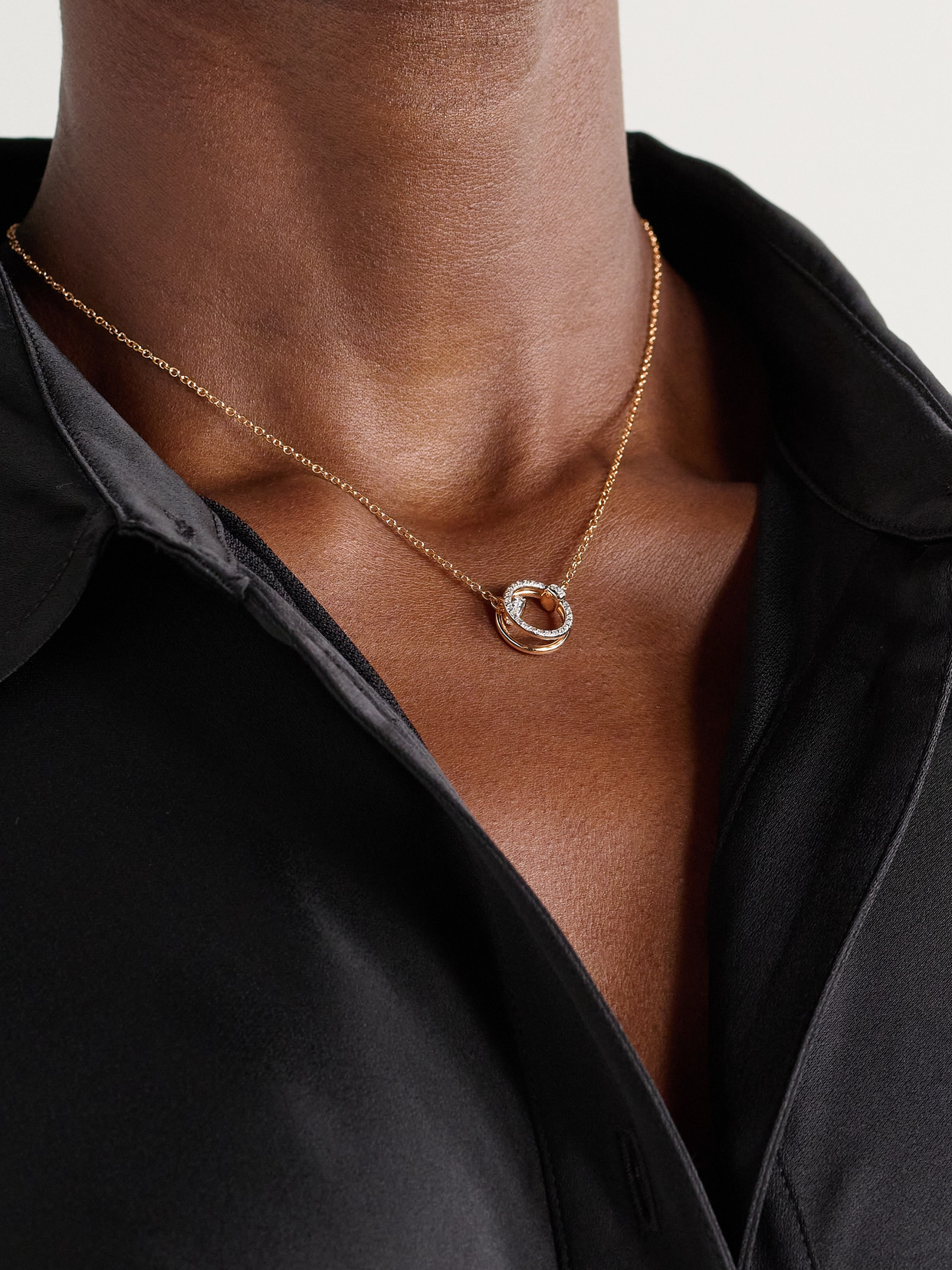 Pomellato Together Rhodium-plated 18-karat Rose Gold Diamond Necklace In Gold