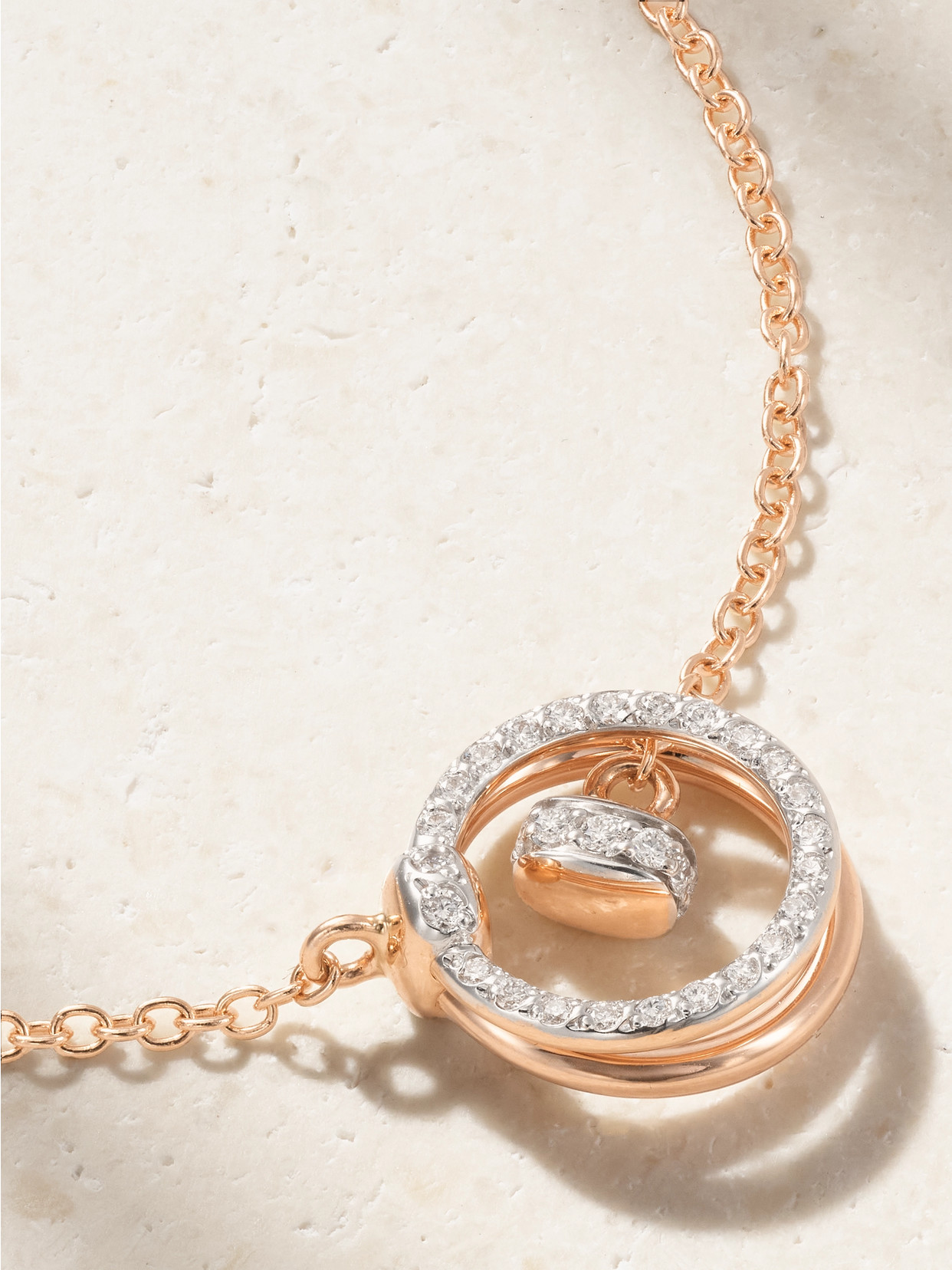 Pomellato Together Rhodium-plated 18-karat Rose Gold Diamond Bracelet In Gold