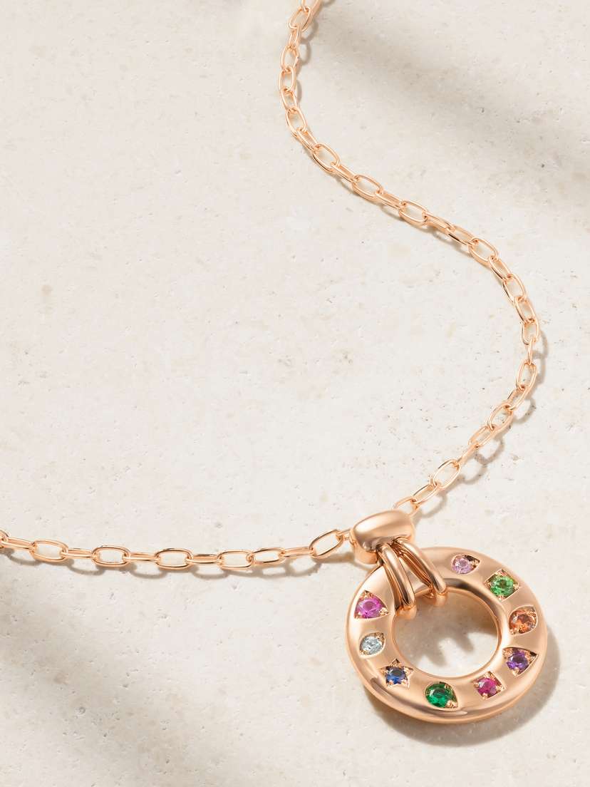 Pomellato Iconica Reversible 18-karat Rose Gold Multi-stone Necklace