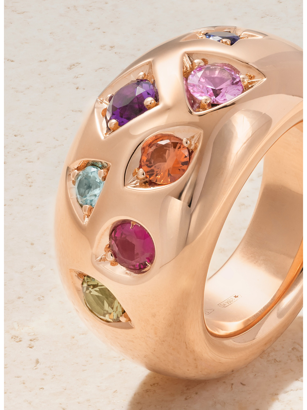 Pomellato Iconica 18-karat Rose Multi-stone Ring In Gold