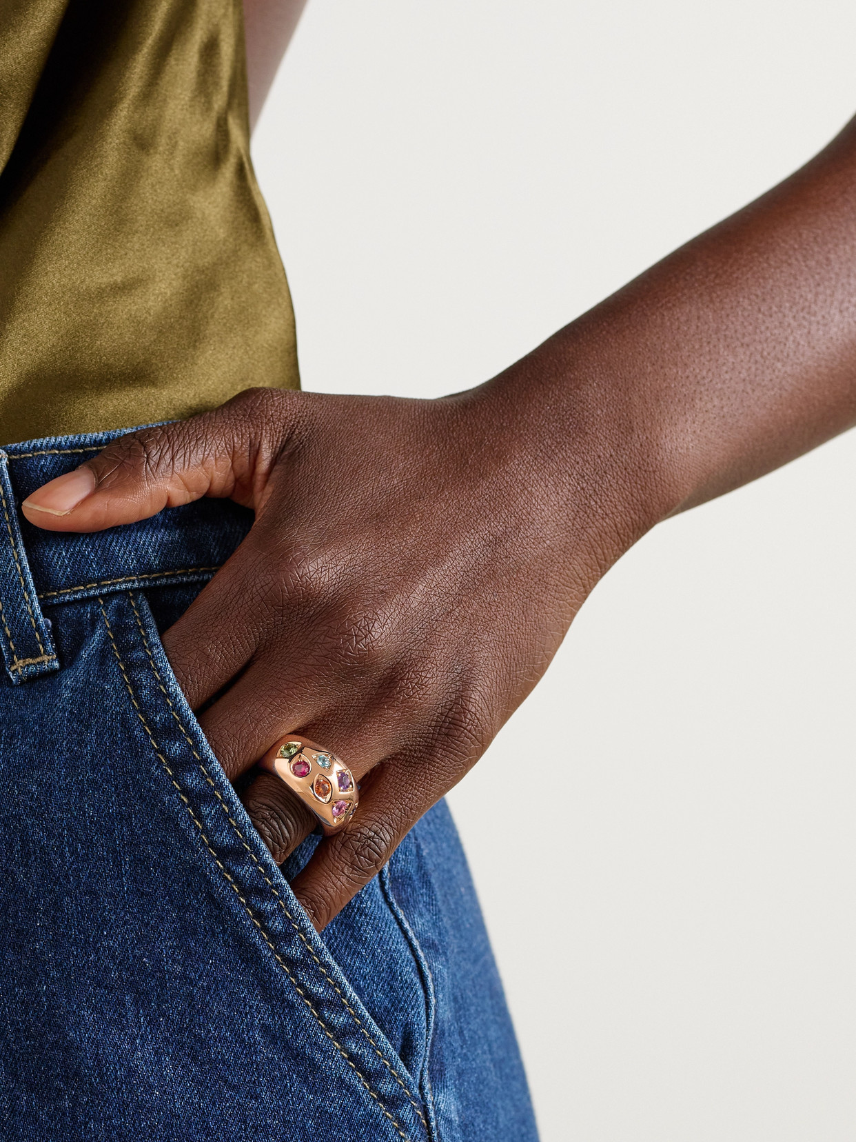 Pomellato Iconica 18-karat Rose Multi-stone Ring In Gold